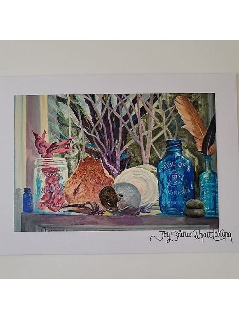 Art Print Jo Laking Shells Bottles Glossy Print on Greeting Card #0195